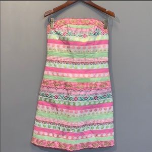Lilly Pulitzer Strapless Ribbon Dress 0